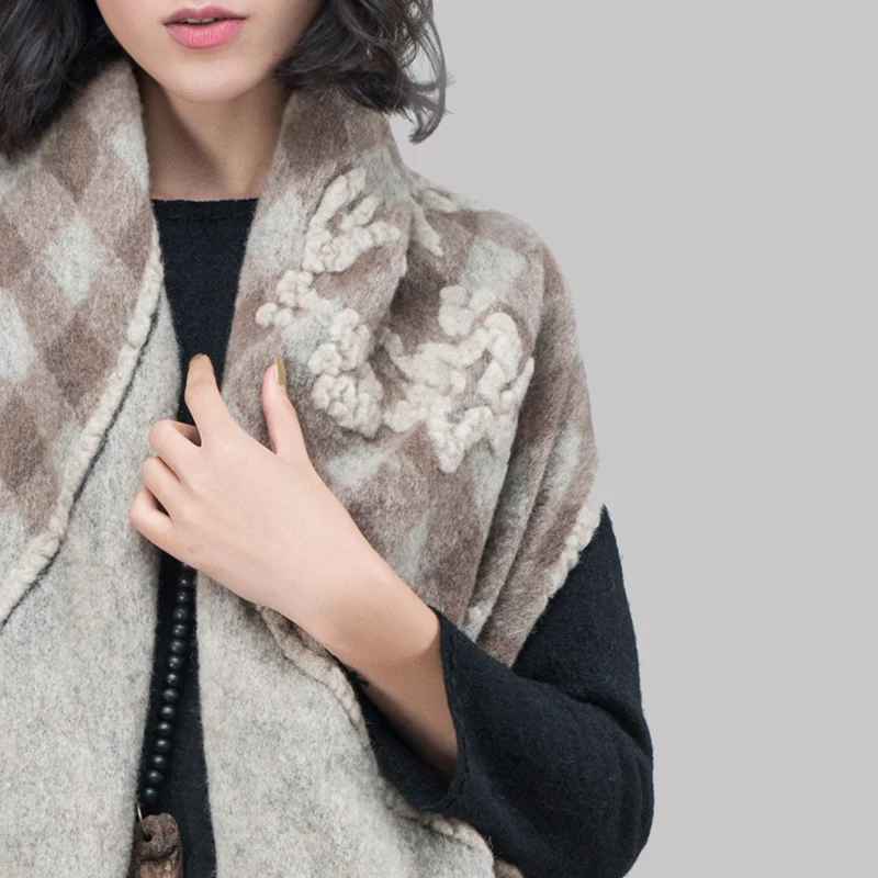 Контур Для женщин Весна принт шерсть Вязаные Жилеты для модные Свободные