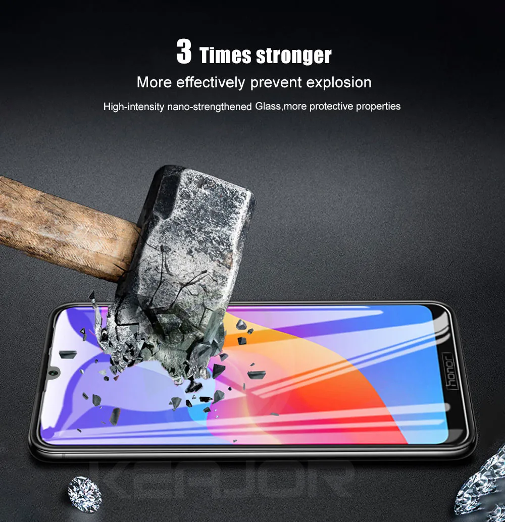 Keajor стекло для huawei Honor 8A закаленное стекло полное покрытие Передняя пленка экран с защитой против царапин протектор для huawei Honor8A стекло