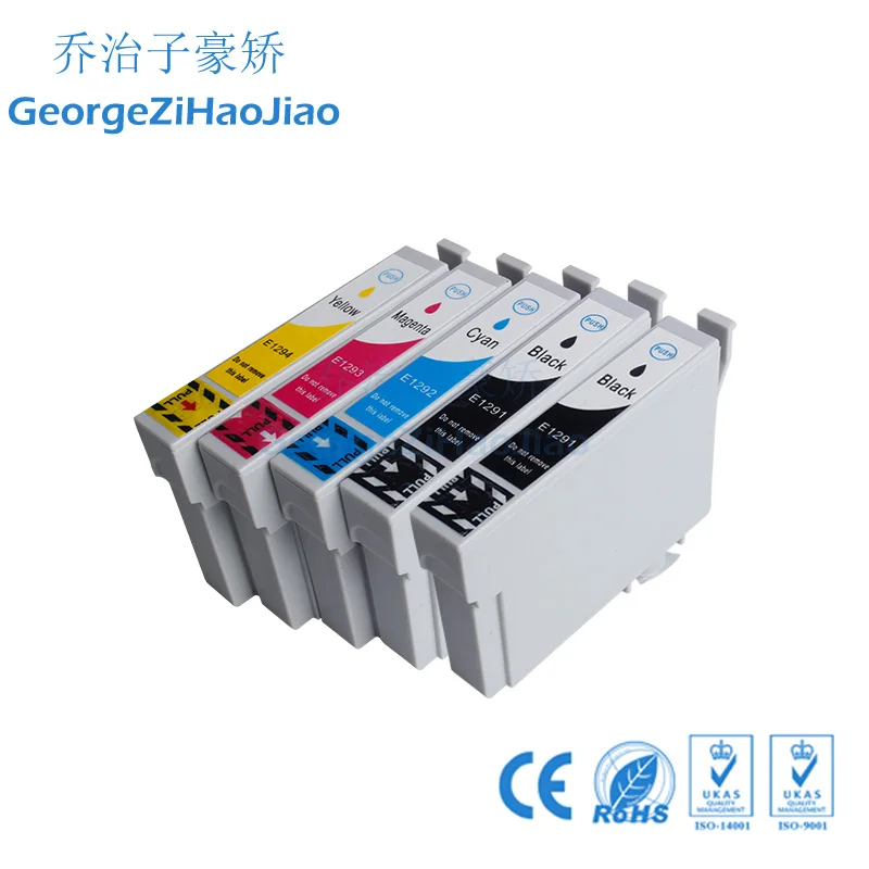 5 шт. 1291XL чернильный картридж совместимый для Epson Stylus SX420W/SX425W/SX525WD/SX620FW/Office B42WD/BX305F