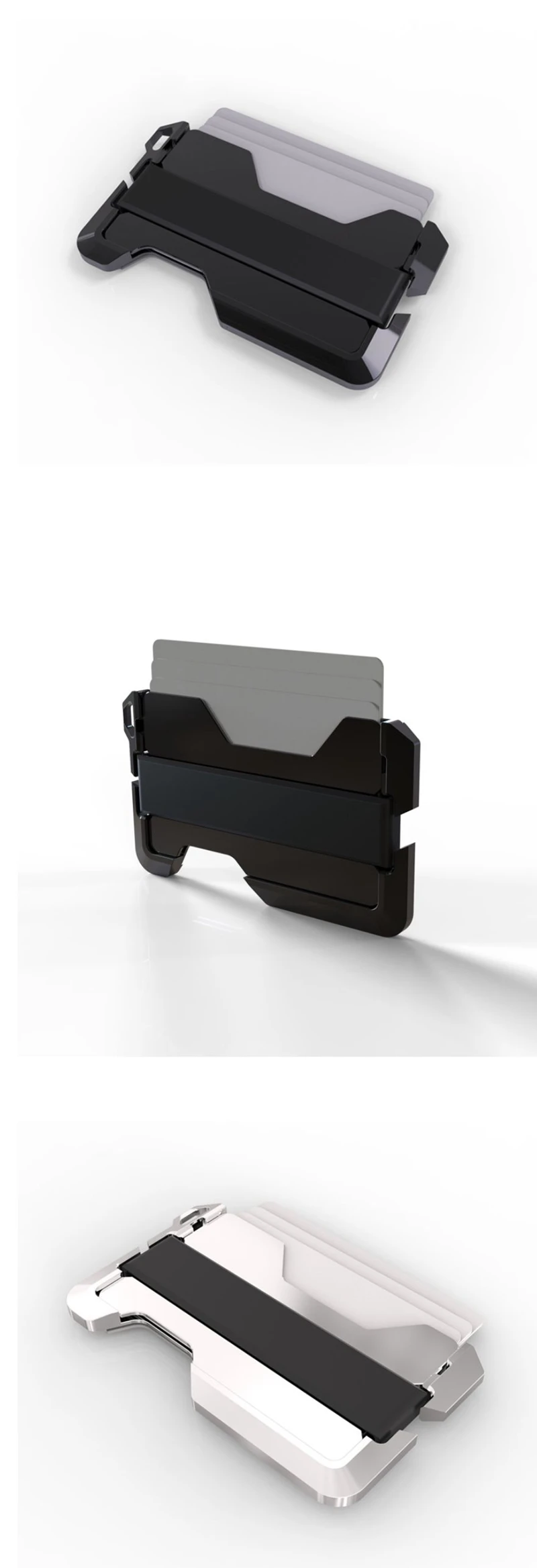 Винтажные многофункциональные алюминиевые металлические RFID блокирующие держатели для кредитных карт, натуральная кожа, минималистичный кошелек для карт для мужчин и женщин