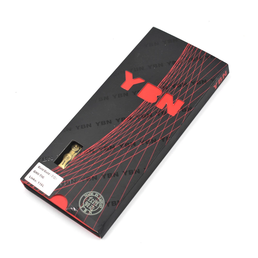 YBN 11 цепь для скоростного велосипеда SLA H11-TIG Золотое титановое покрытие MTB цепь для дорожного велосипеда для Shimano/SRAM/Campanolo системы