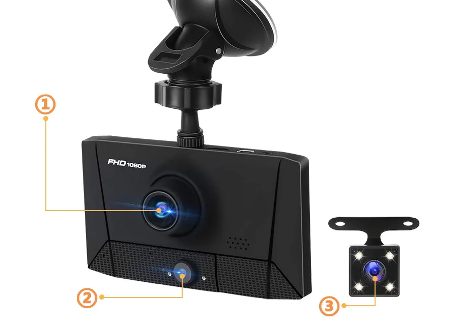 E-ACE B13 DVR 4,0 дюймов авто рекордер 1080P FHD видеорегистратор ночного видения автомобильные видеорегистраторы 3 объектива камеры Автомобильная камера видеорегистратор