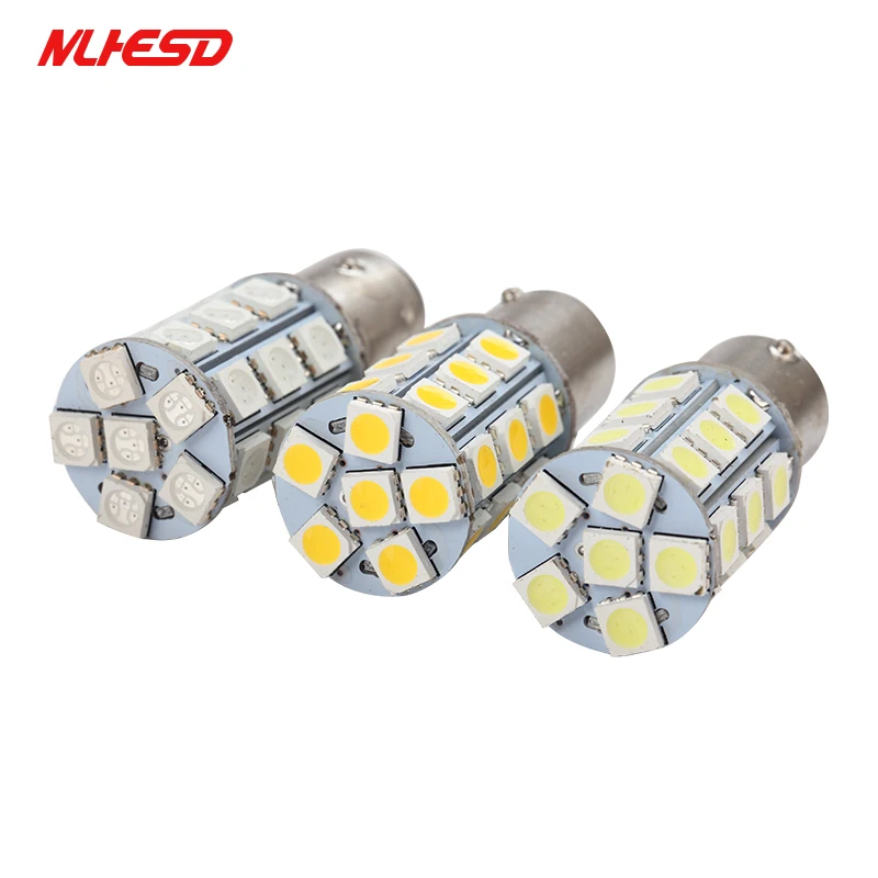 

Автомобильный Стайлинг 100 шт. 1156 BA15S Светодиодная лампа 5050 27SMD 1157 BAY15D задний/передний поворотный сигнал чистый белый 5 Вт стоп светильник крас...