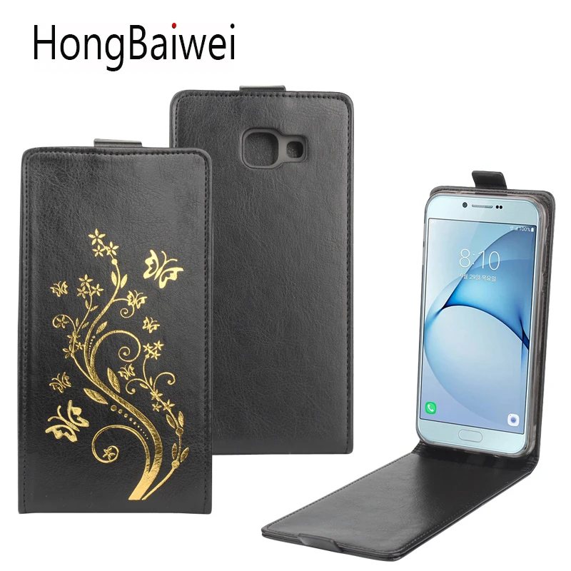 HongBaiwei для Samsung Galaxy A8 2016 чехол Чехол бабочка цветок хна прозрачный кожаный флип