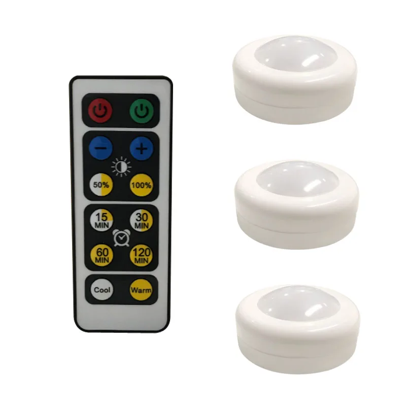 1 Remote 3Lamp Беспроводной сенсорный датчик с регулируемой яркостью, светодиодный ночной Светильник для кухонных шкафов, светодиодный светильник с дистанционным управлением, подходит для лестниц - Цвет: 1 Remote 3Lamp