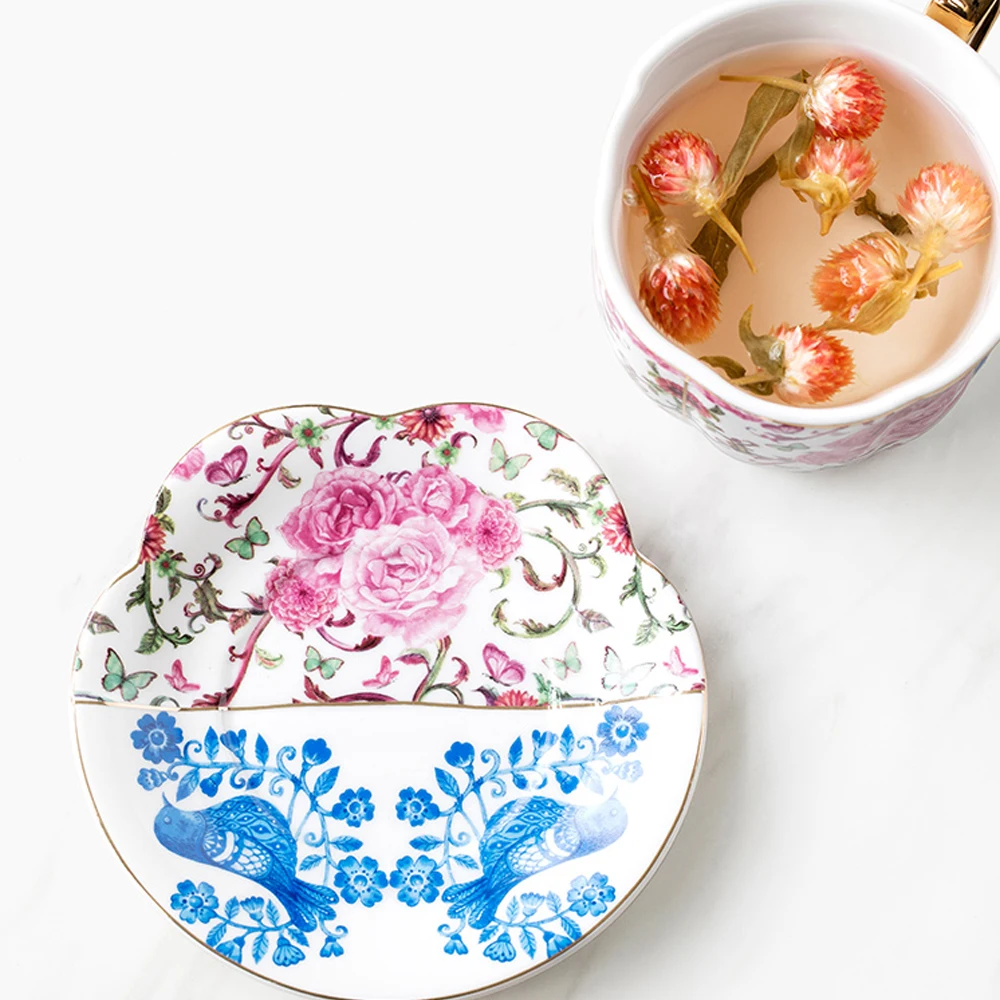 Фарфоровая кофейная кружка европейская маленькая Роскошная Асимметричная