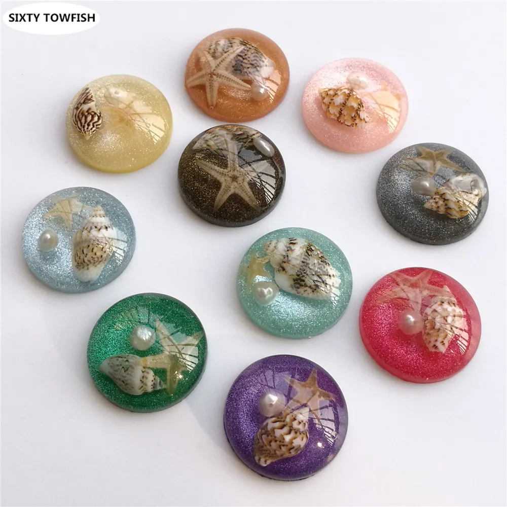 100 шт. бусины из ракушек и смолы диаметр 20 мм | Украшения аксессуары