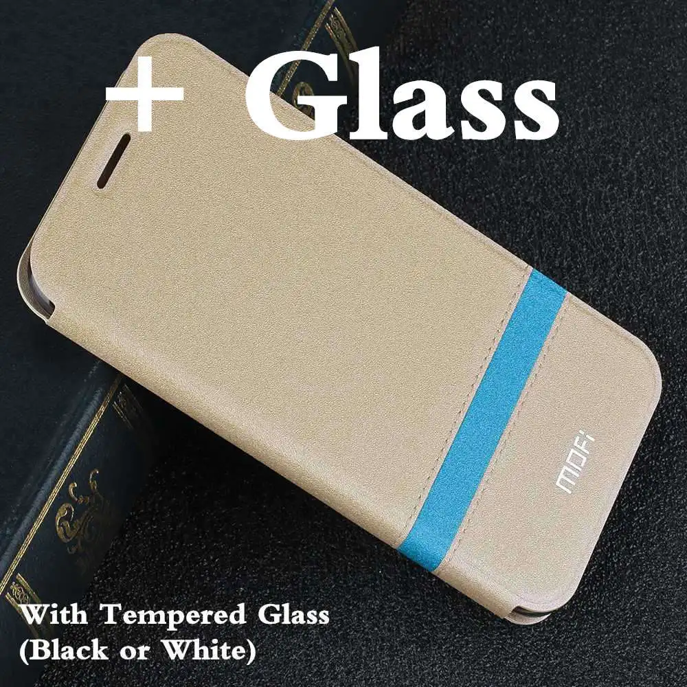 Gold with Glass MOFi флип-чехол для iPhone XR, чехол для Apple XS, ТПУ Корпус для iPhone XS Max, чехол-книжка из искусственной кожи, силиконовый чехол-книжка - Цвет: Gold with Glass