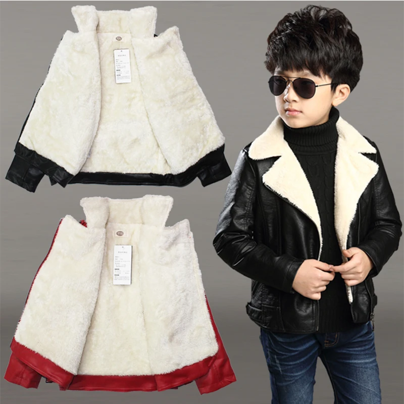 Модные детские кожаные куртки 2018 осенне-весенние Куртки из искусственной кожи