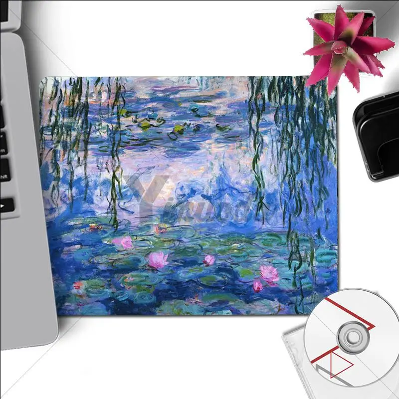 No Lock Edge18x22cm Коврик для мыши Yinuoda Monet Garden Lotus, компьютерный коврик, размер для 180x220x2 мм и 250x290x2 мм, маленький коврик для мыши - Цвет: No Lock Edge18x22cm
