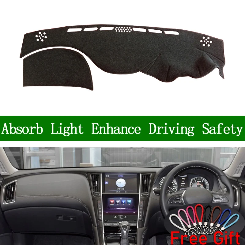 

For Infiniti Q50L 2015 2016 2017 2018 Right Hand Drive Dashboard Cover Car Stickers Sun Shade Dash Mat Interior Accessories
