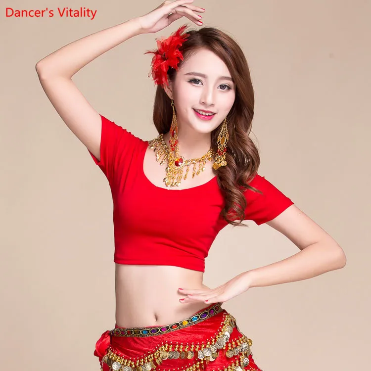 2018 профессиональная футболка с круглым вырезом из молочного шелка|Танец живота| |