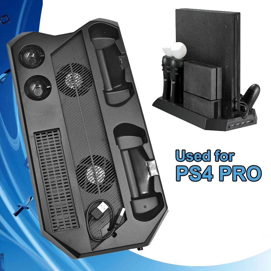 PS4 Pro вертикальная подставка с вентилятором охлаждения Вентилятор двойной