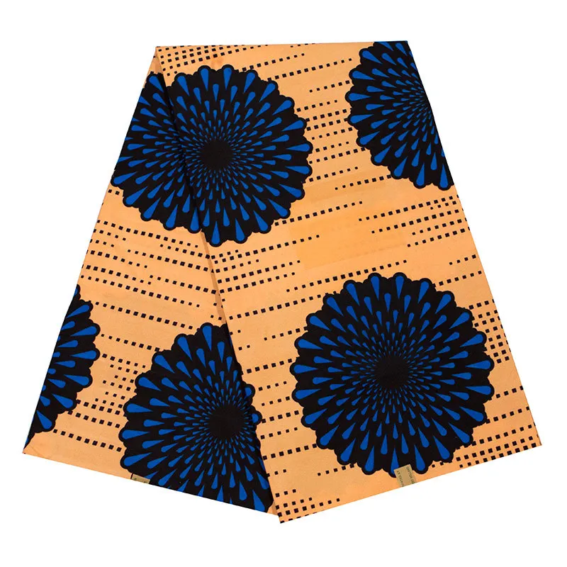polyester Ankara Africa prints batik fabric real dutch wax tissu high quality 6yards fashion African sewing for party dress