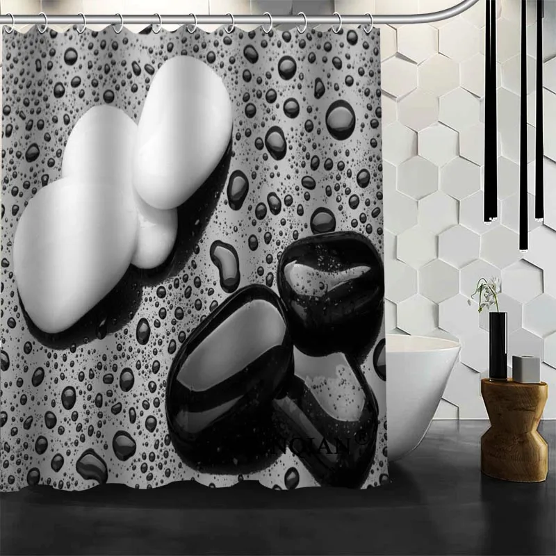 Лучший Хороший заказной Zen камни занавеска для душа ванной водонепроницаемая