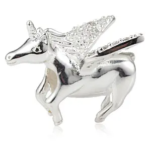 Unicorn CZ Charm Sambaah Висячие милые амулет в виде единорога кулон и 925 пробы серебряные бегущие бусины в виде лошадей подходят Pandora женский браслет с животными - Окраска металла: Unicorn CZ Charm
