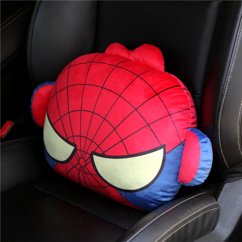 1pc cushion Человек-паук Герой автомобиль-установленный плюшевый подушка безопасности ремень крышка зеркало заднего вида бумажное полотенце коробка ткани мягкая игрушка - Цвет: 1pc cushion