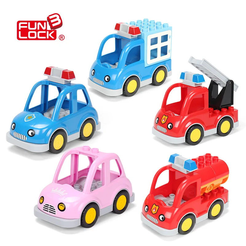 Funlock Duplo блоки игрушки городской транспорт серии автомобиль кирпичи запчасти