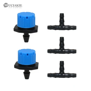 50 шт., Синий Регулируемый капельный излучатель с 8 отверстиями + 50 шт., коннектор из АБС-пластика для шланга 47 мм, фитинги для полива сада