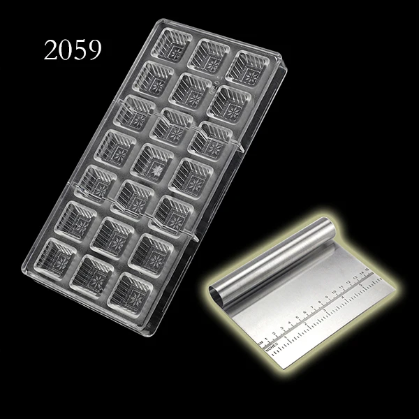 2059GD 3D форма кубика поликарбонатная форма шоколада инъекции PC Сладкий Леденец, пудинг желе форма для выпечки, сделай сам Кондитерские инструменты - Цвет: 2059GD