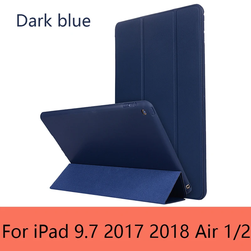 blue Чехол Rovtop для IPad Air 2 9,7 Pro 10,5 чехол Чехол для IPad Air 2 3 1 Мягкий силиконовый чехол из искусственной кожи Авто Режим сна - Цвет: blue