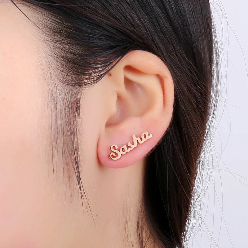 1 пара Нержавеющая сталь Персонализированные Начальная буква настроить имя