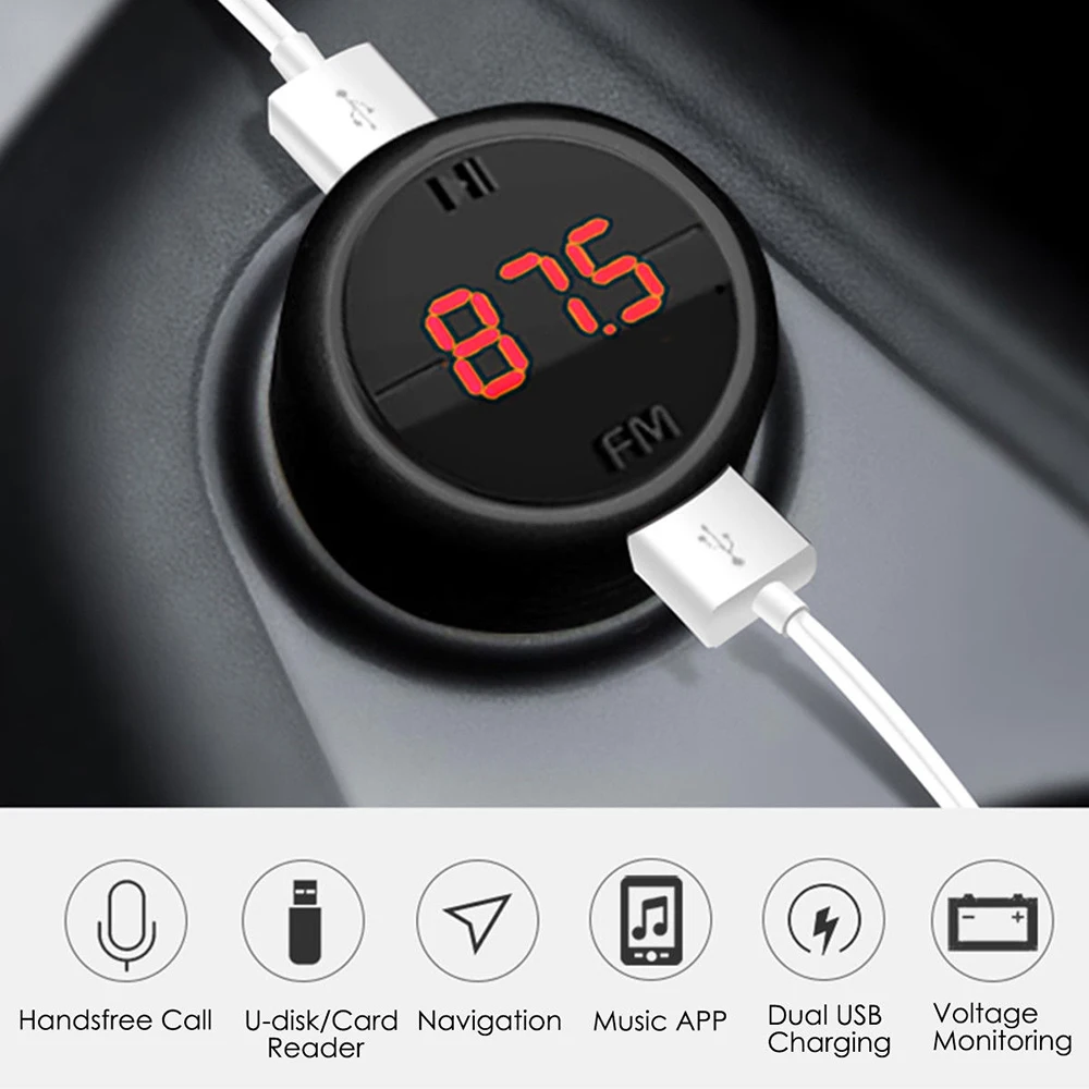 Автомобильное usb зарядное устройство беспроводной bluetooth разъем 12 в 24 АБС для всех