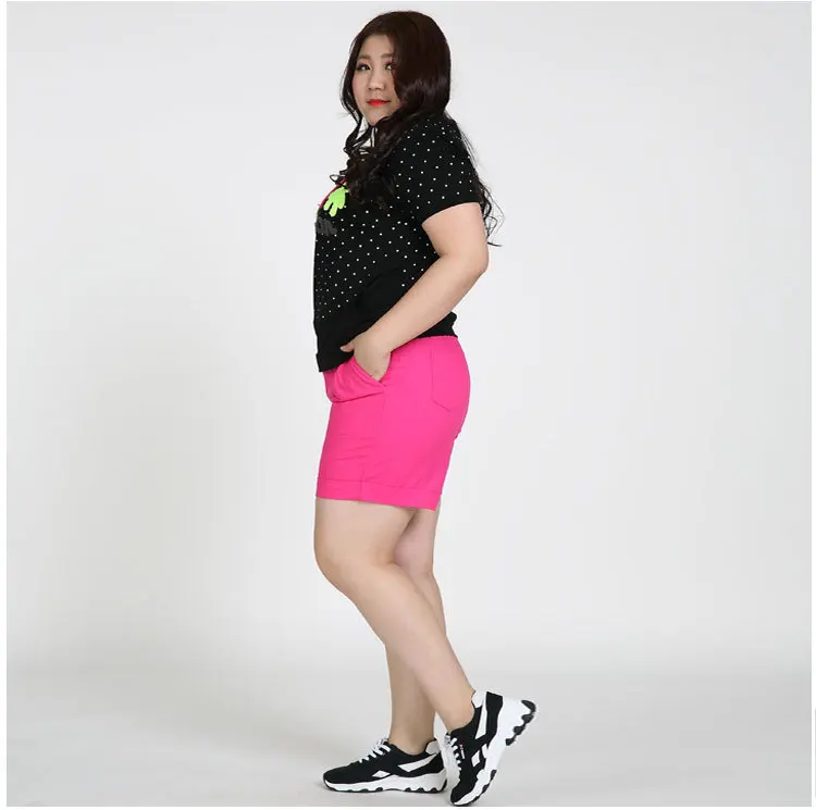 TUHAO, большие размеры, 7XL, 6XL, летние женские повседневные очень большие шорты, средняя талия, эластичная талия, хлопок, размера плюс, шорты LQ01