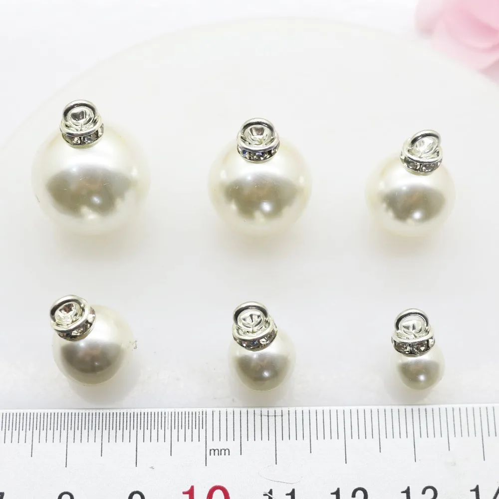 

ZMASEY New 20pcs/lot Shank Pearl Buttons For Clothing Diy Shirt Accessories Bra Button Bow Girl Hair Ribbon Wedding Decoration