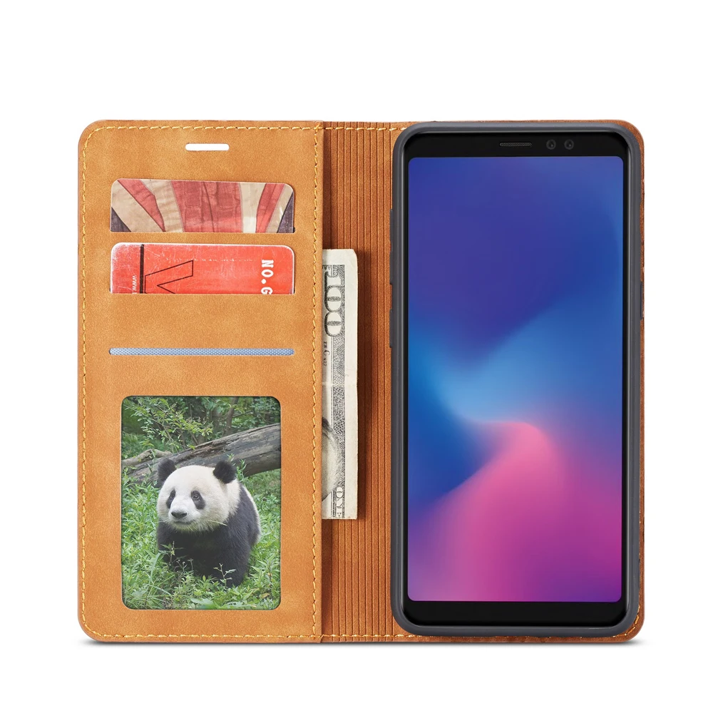 Чехлы для Samsung Galaxy A8 2018 A530F визитница кожаный магнитный кошелек флип-чехол чехол