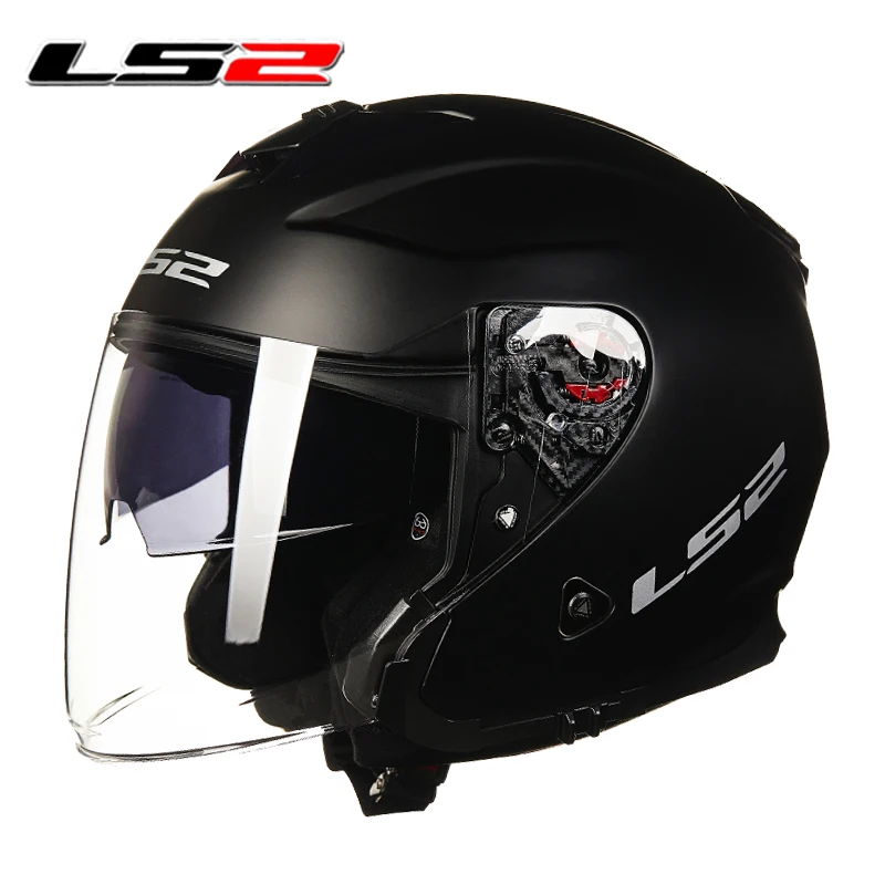 Шлем LS2 moto rcycle 3/4 с открытым лицом гоночный шлем двойными линзами на пол лица для