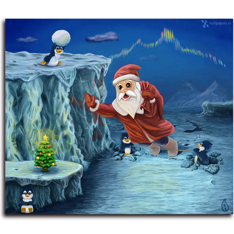 Санта Клаус Рождественская Алмазная вышивка 5D diy картина из страз блестки узор