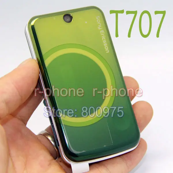 Отремонтированный мобильный телефон sony Ericsson T707 разблокированный флип 3g смартфон T707 зеленый и подарок один год гарантии