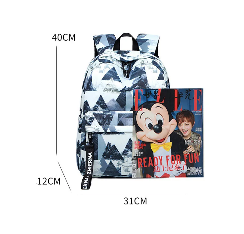 Женский водонепроницаемый рюкзак с геометрическим принтом школьный ранец для