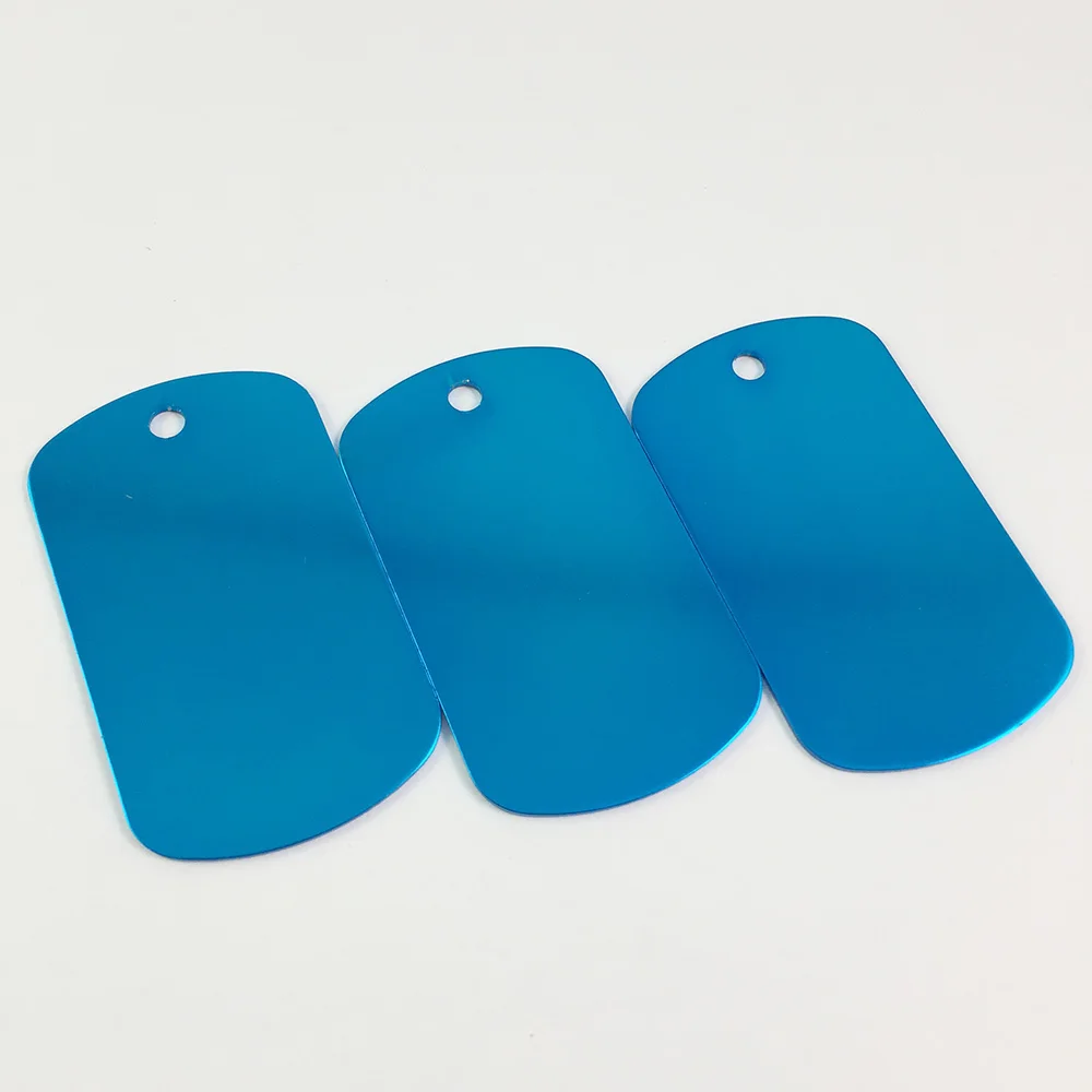 Light Blue 100 шт/партия пустой персонализированный собачий жетон с гравировкой pet ID багаж Шарм Алюминиевая бирка pedant бирка для домашних животных - Цвет: Light Blue