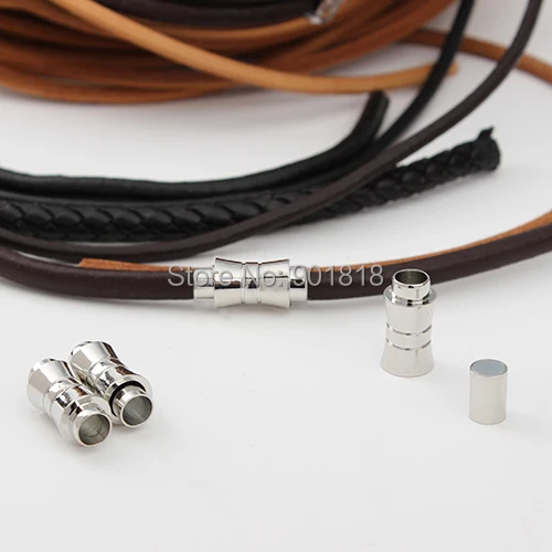 10 шт./лот отверстие 6 мм сильные магнитные замочки для круглых кожаных шнуров