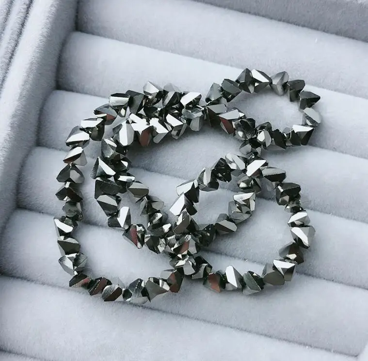 c11 hematite DIY браслет из драгоценных камней 3d хрустальные бусины 2 отверстия, 145 шт./лот, 4 мм 6 мм Круглый угол тетраэдрон аксессуары для одежды ремесло - Цвет: c11 hematite