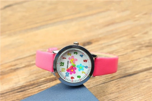 Детские Кварцевые спортивные часы Relojes Mujer для мальчиков и девочек, модные детские часы с рисунком розового цветка, детские часы Relogio Feminino