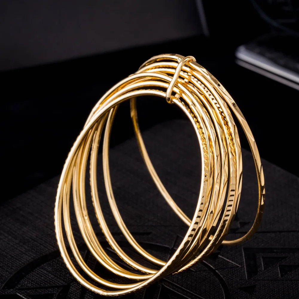 Акция 2019 Изящные Ювелирные изделия модный браслет из чистого золота тона для