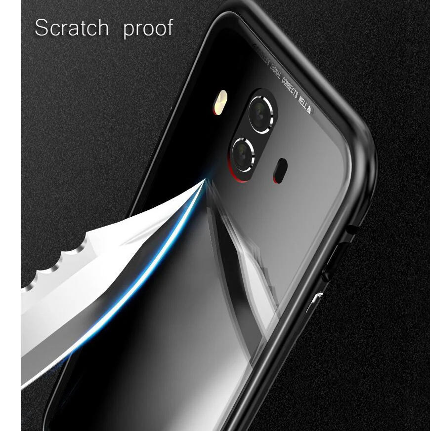 Магнитный металлический бампер из закаленного стекла для Huawei honor 10 V10 mate10 pro чехол