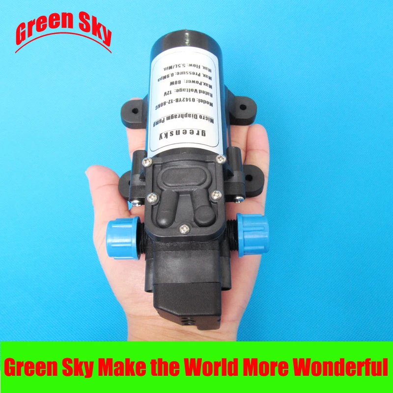 

5.5l/min 80w dc 12v automatic pressure switch type with on/off button and socket diaphragm pump sprayer