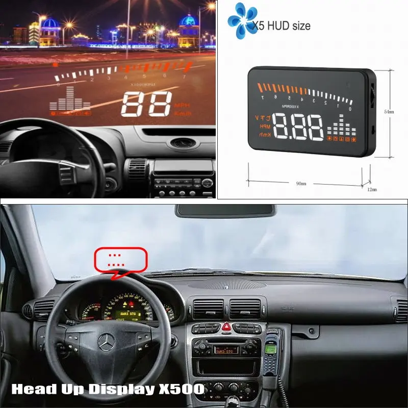 Автомобильные аксессуары дисплей на лобовое стекло HUD для Mercedes Benz C Class W204 2007-2014