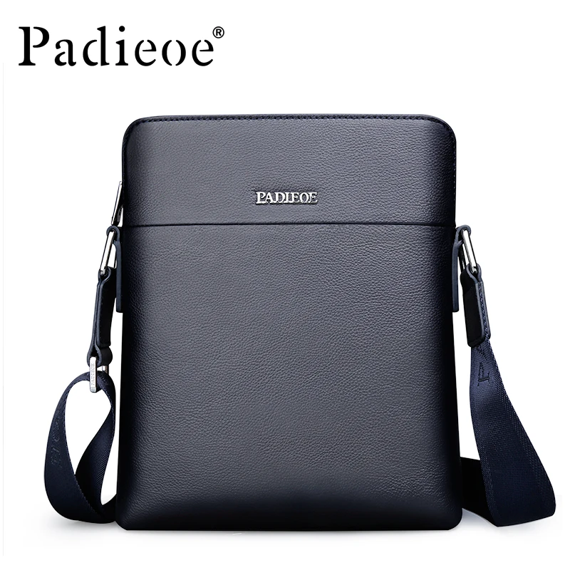 

Padieoe Men's Real Cowhide Shoulder Bag Famous Brand Small Crossbody Bag High Quality Genuine Cow Leather Messenger Bag Hot Sale