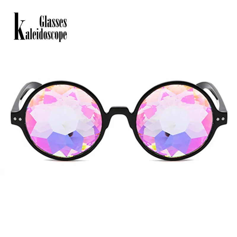 Калейдоскопы Очки Rave Для мужчин Круглый Солнцезащитные очки для женщин вечерние
