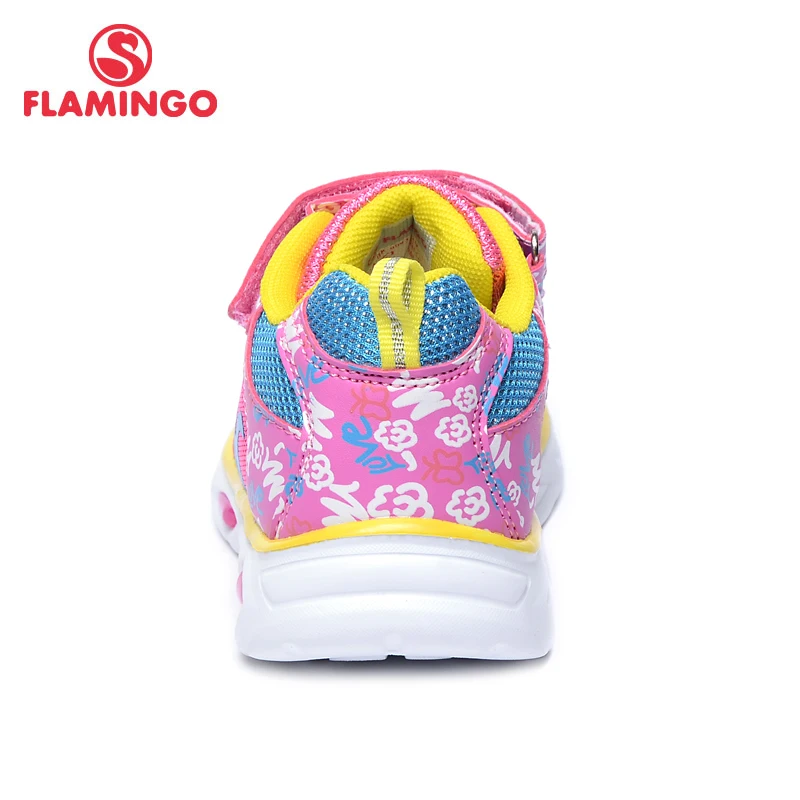 Фламинго Новое поступление 2017 года градиент цвета Дети Осень hook & loop кроссовки
