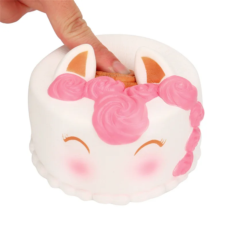 1 шт. Kawaii Jumbo мультяшный единорог пирог Сжимаемый медленно восстанавливающий крем