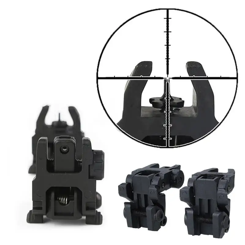 2PCS Tactical Folding Front Rear Sight Flip Up Backup Sights BuiS Set Hunting Optical Collimator Accessories |
