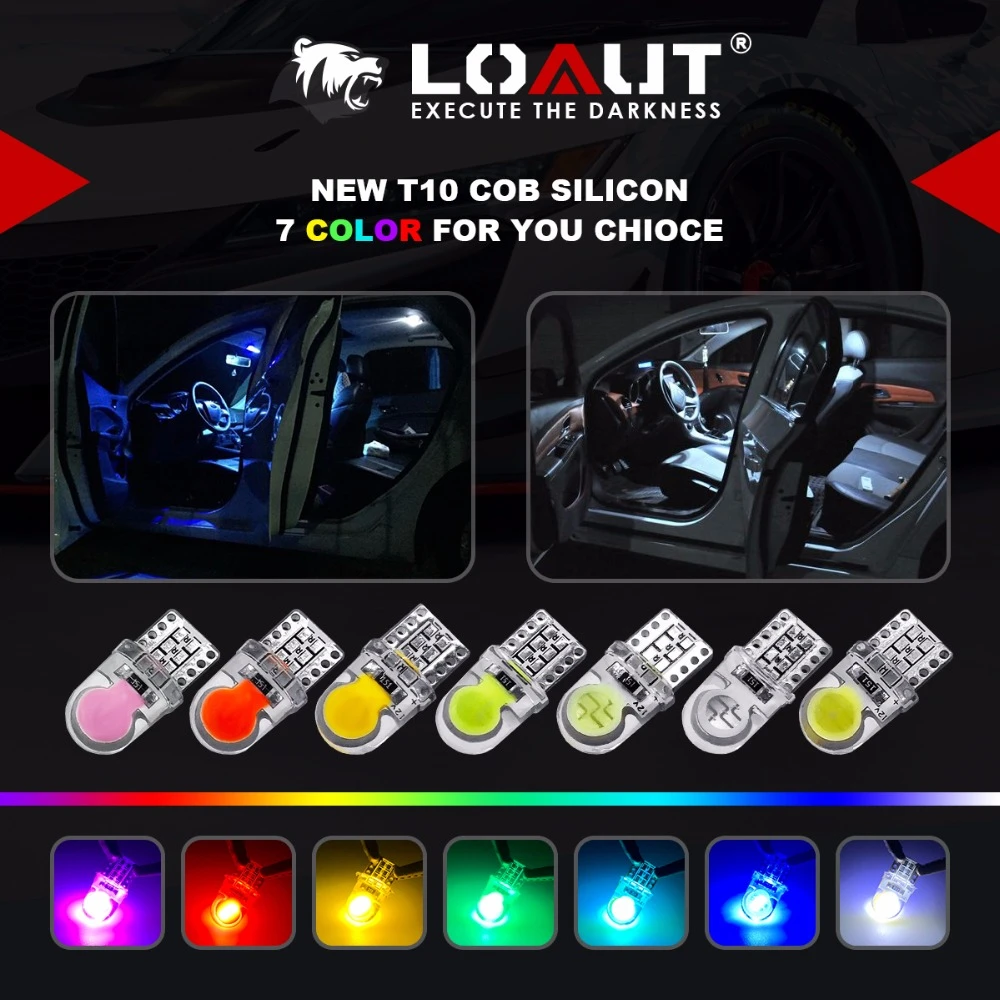 1 пара светодиодных ламп LOAUT T10 холодный белый свет COB автомобильный поворотный