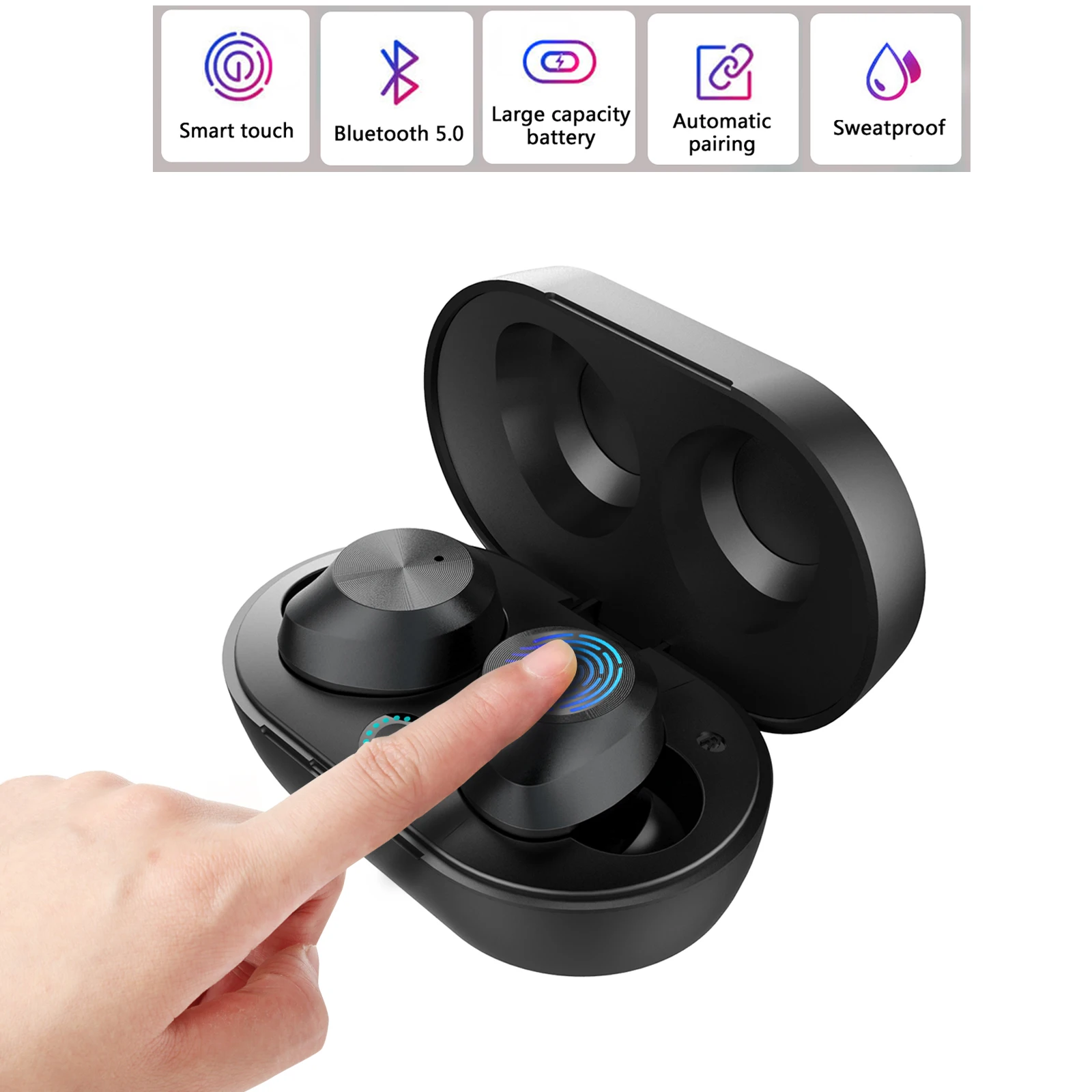 TWS-9 Bluetooth 5,0 настоящие Беспроводные наушники с сенсорным управлением Водонепроницаемые TWS беспроводные наушники bluetooth-гарнитура