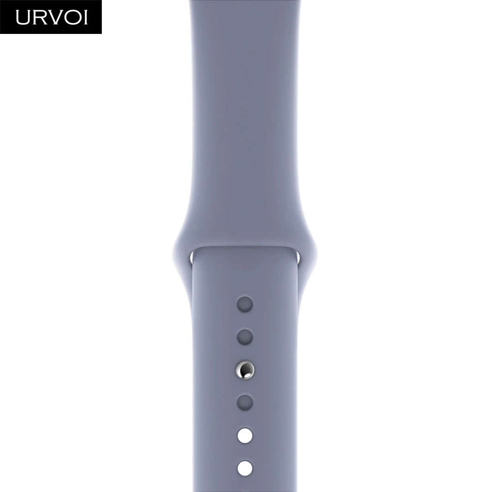 Lavender grey Спортивный ремешок URVOI для Apple Watch series 5, 4, 3, 2, 1, силиконовый ремешок для iWatch, 44 м, с застежкой, цветная замена, новинка - Цвет ремешка: Lavender grey